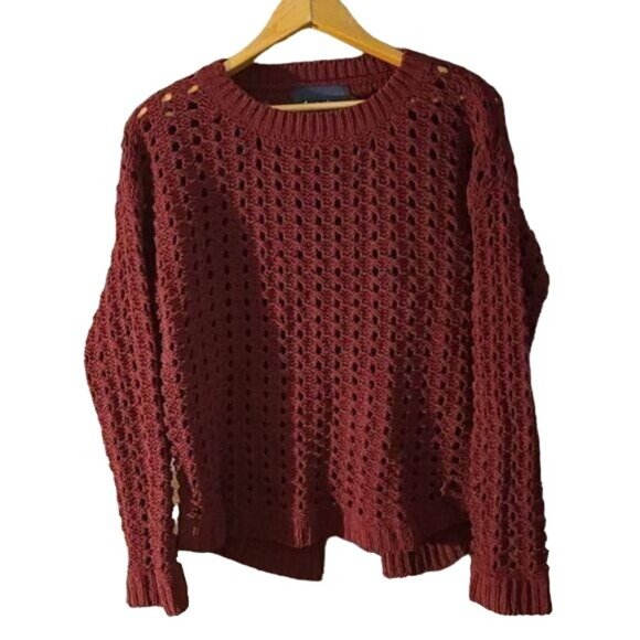 Love Marks Small Open Knit Maroon Sweater - Picture 1 of 5